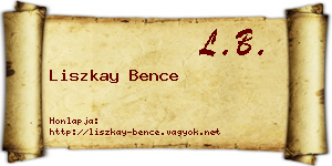 Liszkay Bence névjegykártya